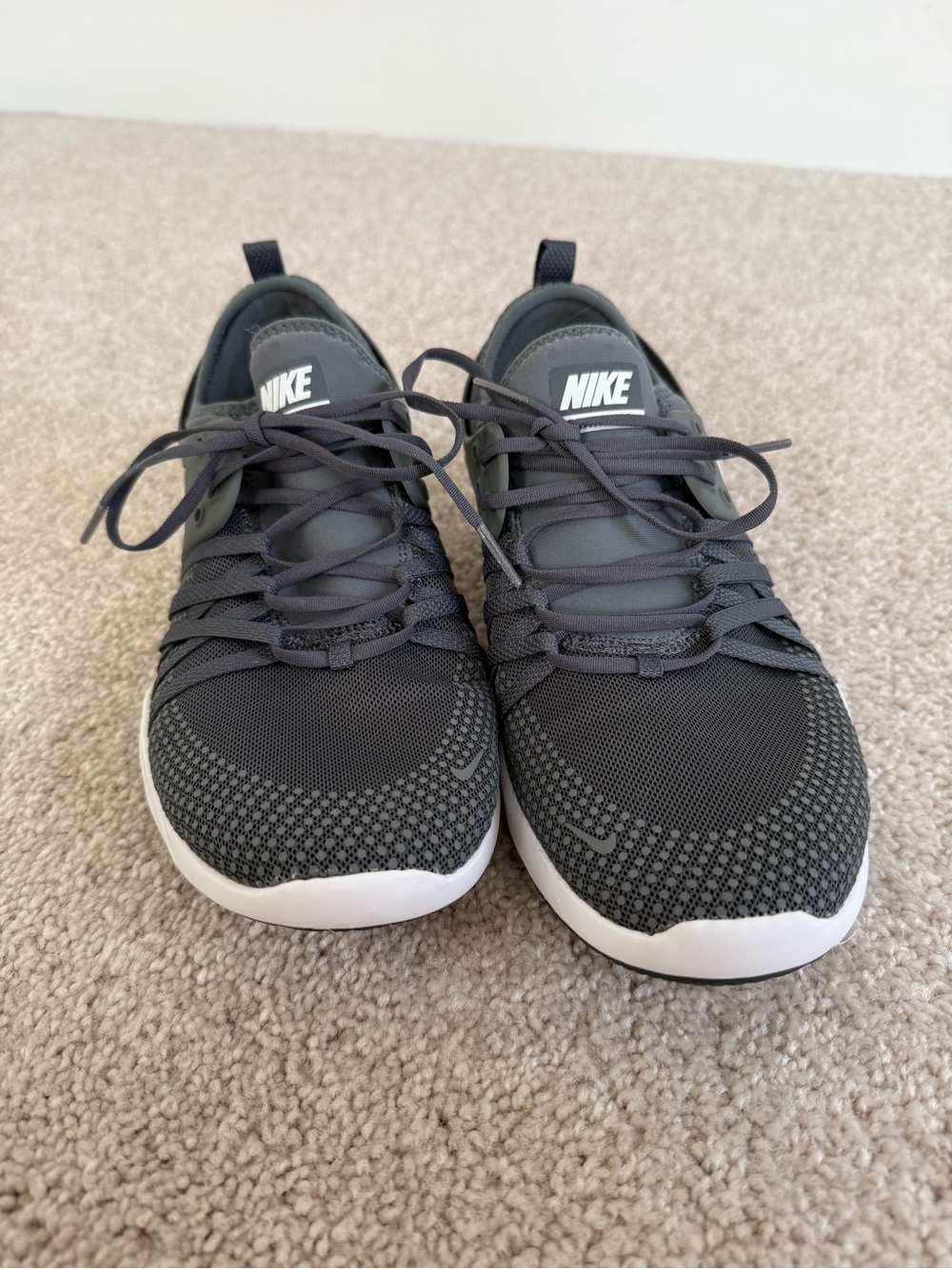 Nike Free TR 7 Dark Gray and White Knit Training Sneakers 8